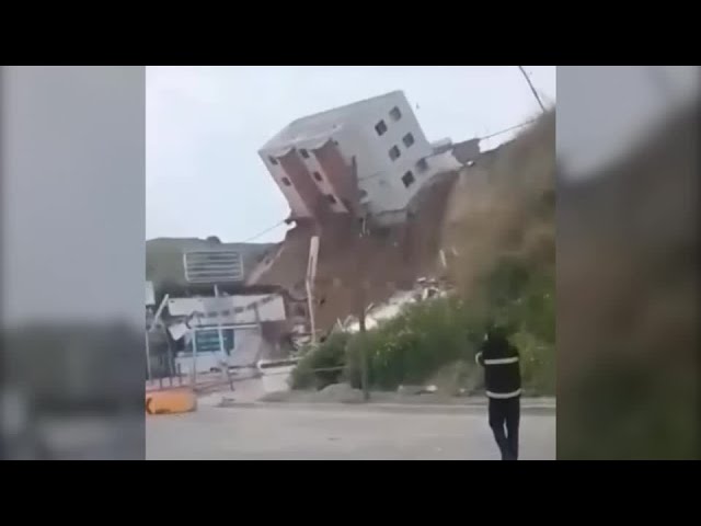 丘の上にある3階建ての建物が一回転!?予想外の事態を引き起こした原因は…？【動画ニュース】