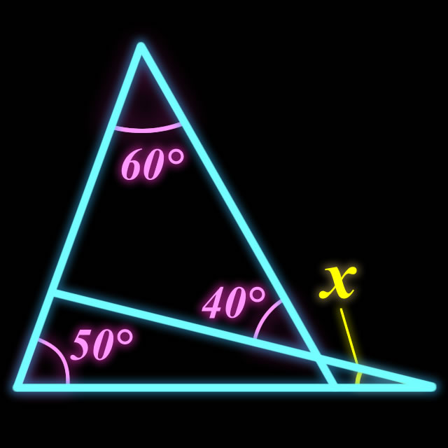 【脳トレクイズ】ちょっぴりひっかけ問題！Xの角度を求めよ