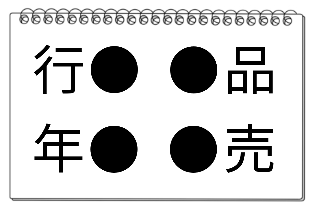 【脳トレクイズ】空欄に漢字を入れよう！4つの熟語に共通する字は？