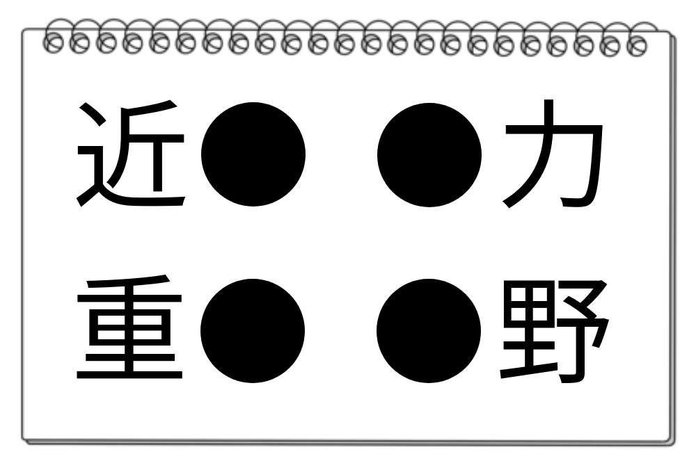 【脳トレクイズ】脳トレに挑戦！4つの熟語を完成させて共通漢字を見つけよう